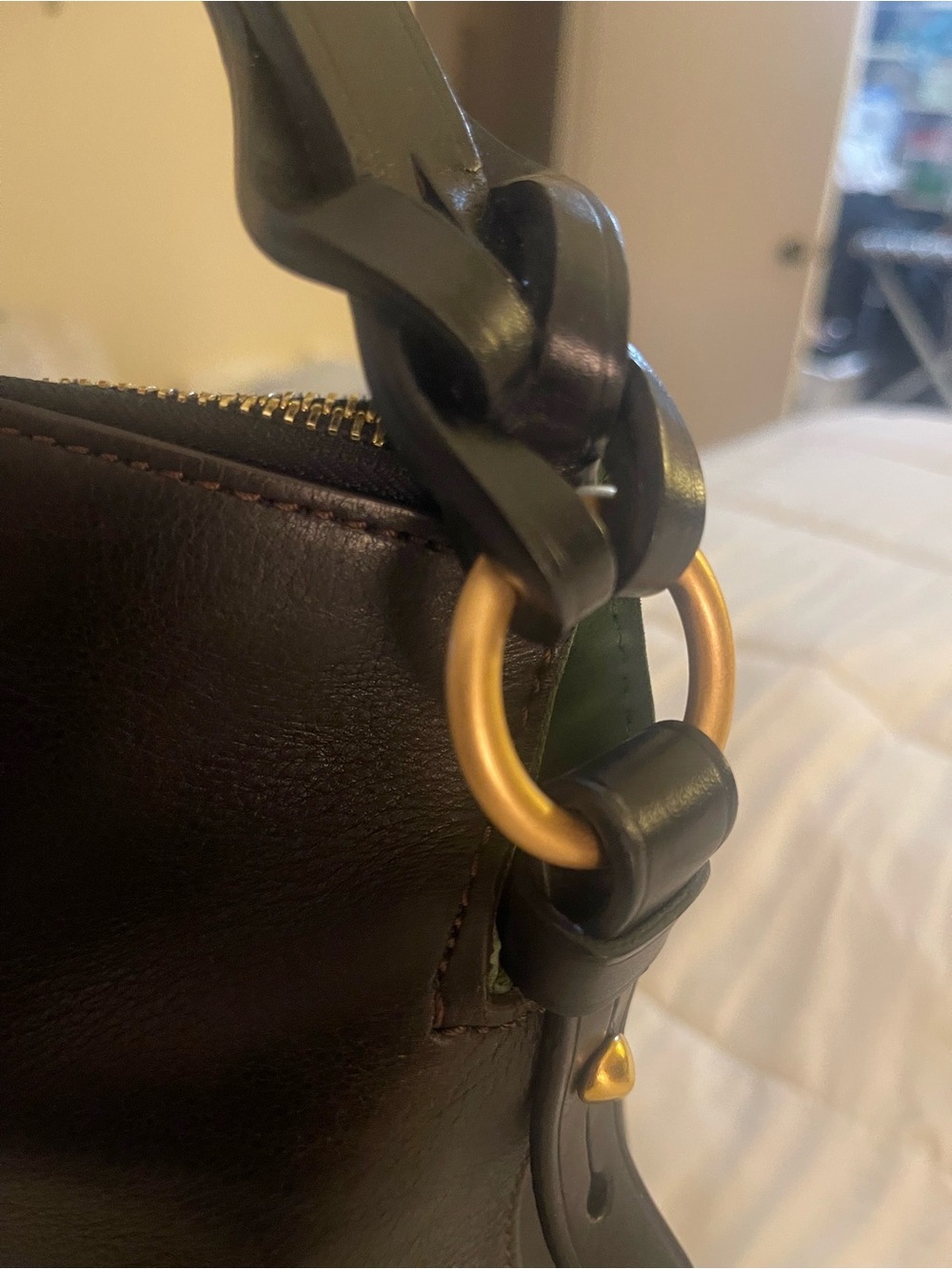 Dooney & Bourke Black Leather Florentine Twist Strap Hobo - Picture 5 of 5